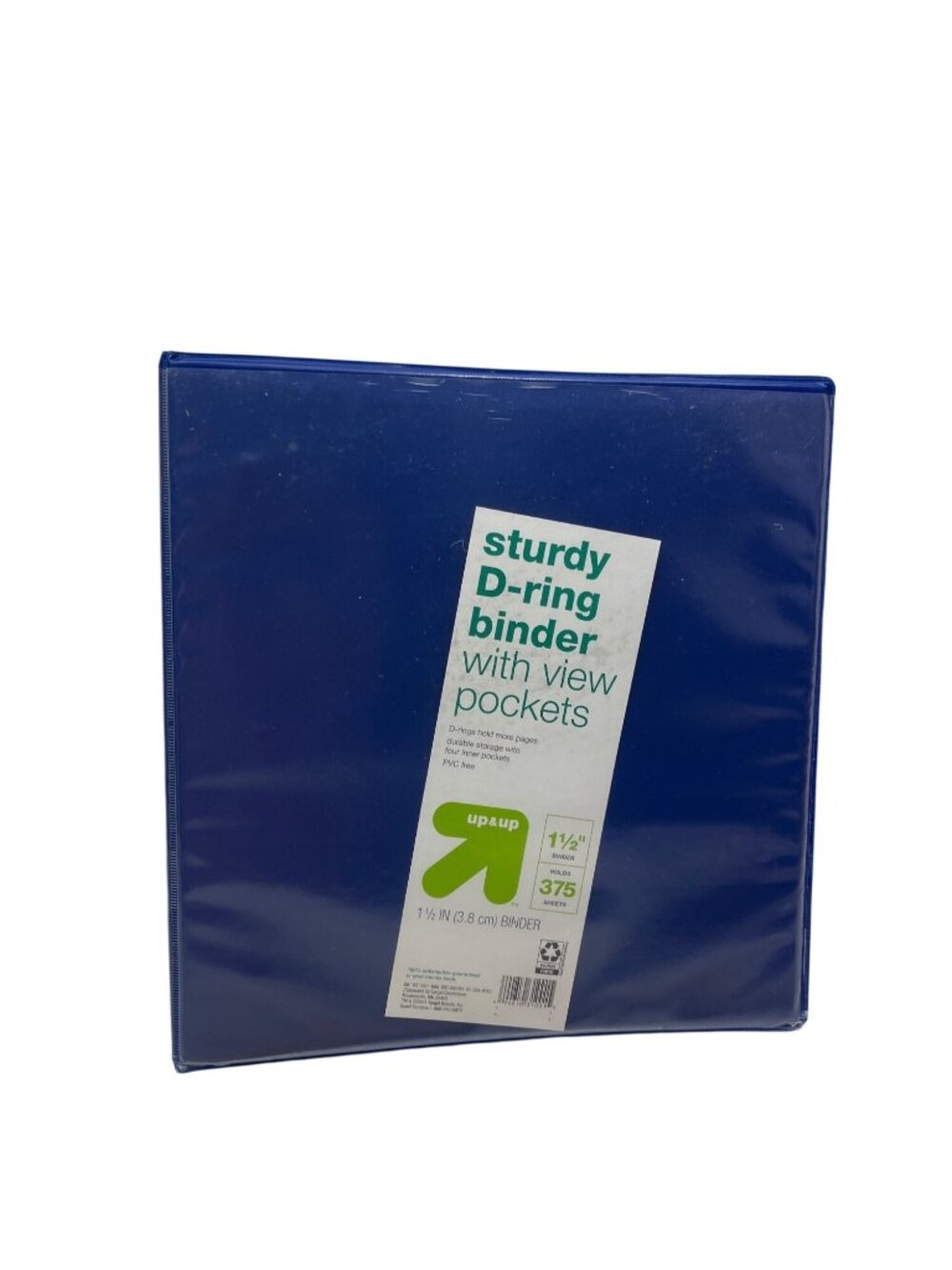Sturdy 1.5" D-Ring Binder With View Pockets Holds 375 Sheets Blue Up & Up 33L